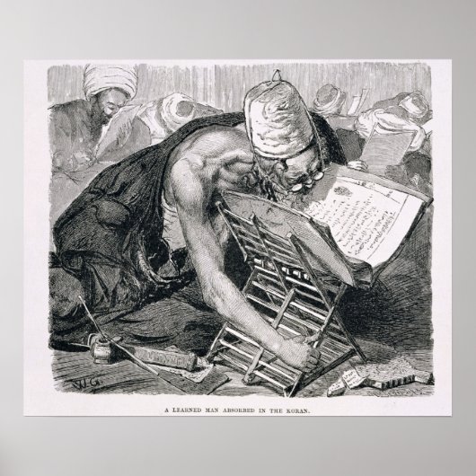 Ein gelernter Mann, der im Koran absorbiert wird Poster (Vorne)