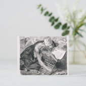 Ein gelernter Mann, der im Koran absorbiert wird Postkarte (Stehend Vorderseite)