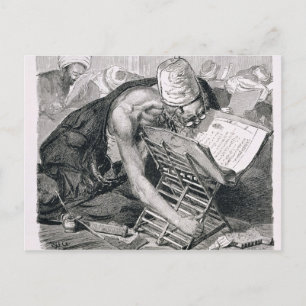 Ein gelernter Mann, der im Koran absorbiert wird Postkarte
