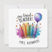 Ein geliebter Lehrer farbige Stifte Personalisiert (Vorderseite)