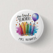 Ein geliebter Lehrer Personalisiert Dankeschön Button (Vorderseite)