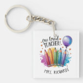 Ein geliebter Lehrer Personalisiert Dankeschön Schlüsselanhänger (Vorderseite)
