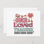 Ein geliebter Lehrer Retro Valentinstag Postkarte (Vorne/Hinten)