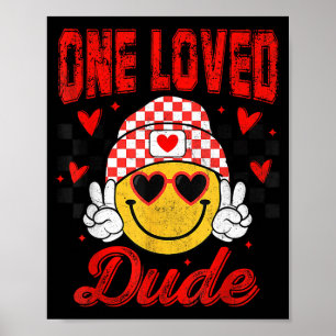 Ein geliebter Typ Karo-Herz Valentinstag Jungen Poster