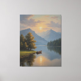 ein Gemälde auf einem Vintagen See Leinwanddruck