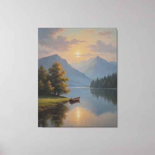 ein Gemälde auf einem Vintagen See Leinwanddruck (Vorderseite)