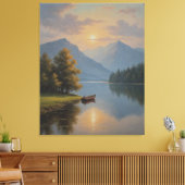 ein Gemälde auf einem Vintagen See Leinwanddruck (Insitu (Wohnzimmer))