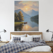 ein Gemälde auf einem Vintagen See Leinwanddruck (Insitu (Schlafzimmer))