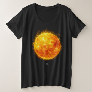 Ein Gemälde der Sonne in einem Weltraum-T-Shirt Große Größe T-Shirt