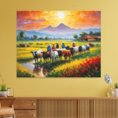 ein Gemälde einer Gruppe von Kühen Leinwanddruck (Insitu (Wohnzimmer))