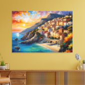 ein Gemälde einer Stadt auf einem Hügel durch eine Leinwanddruck (Insitu (Wohnzimmer))