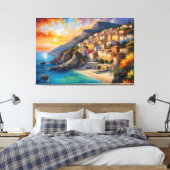 ein Gemälde einer Stadt auf einem Hügel durch eine Leinwanddruck (Insitu (Schlafzimmer))