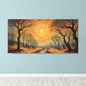 ein Gemälde eines Flusses, der durch einen Wald fl Leinwanddruck (Insitu (Holzboden))