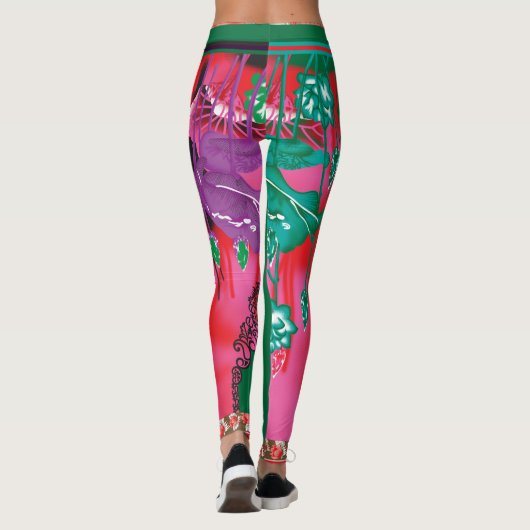 ein Gemälde eines Frosches auf einem Grasfeld Leggings (Rückseite)