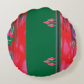 ein Gemälde eines Frosches auf einem Grasfeld Rundes Kissen (Rückseite)