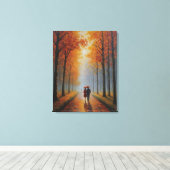 ein Gemälde eines Paares, das auf einem Pfad mit B Leinwanddruck (Insitu (Holzboden))