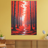 ein Gemälde eines roten Baumwaldes Leinwanddruck (Insitu (Wohnzimmer))