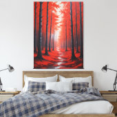 ein Gemälde eines roten Baumwaldes Leinwanddruck (Insitu (Schlafzimmer))