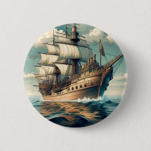 Ein Gemälde eines Schiffes mit den Segeln ab 56350 Button