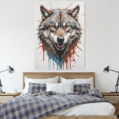 ein Gemälde eines Wolfs Leinwanddruck (Insitu (Schlafzimmer))