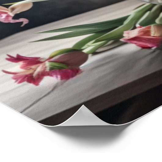 Ein Gemälde Gladioli in Vase Gladiolus 1:1 Poster (Ecke)