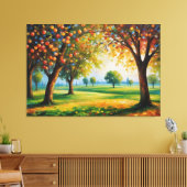 ein Gemälde mit bunten Blätter Leinwanddruck (Insitu (Wohnzimmer))