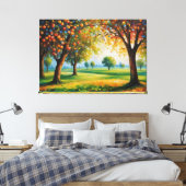 ein Gemälde mit bunten Blätter Leinwanddruck (Insitu (Schlafzimmer))