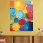 ein Gemälde mit bunten Kreisen Leinwanddruck (Insitu (Wohnzimmer))
