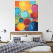 ein Gemälde mit bunten Kreisen Leinwanddruck (Insitu (Schlafzimmer))