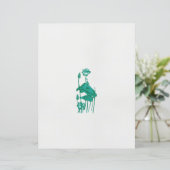 ein Gemälde mit einer Blume und einem Fisch auf ei (Stehend Vorderseite)