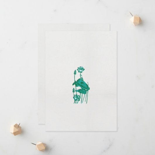 ein Gemälde mit einer Blume und einem Fisch auf ei Ankündigung (Vorderseite/Rückseite Beispiel)