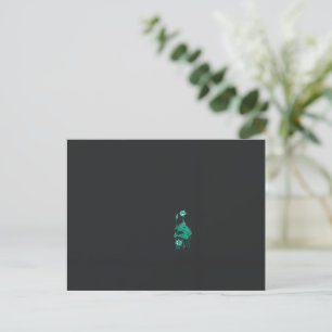 ein Gemälde mit einer Blume und einem Fisch auf ei Postkarte