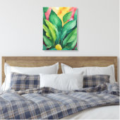 ein Gemälde mit grünen Blätter Leinwanddruck (Insitu (Schlafzimmer))