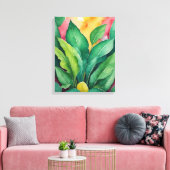 ein Gemälde mit grünen Blätter Leinwanddruck (Insitu (Wohnzimmer))