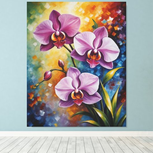 ein Gemälde mit violetten Blumen Leinwanddruck (Insitu (Holzboden))