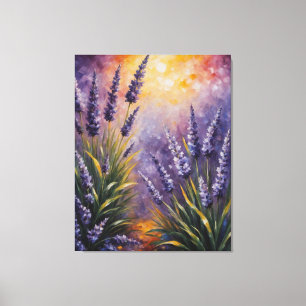 ein Gemälde mit violetten Blumen Vintag Leinwanddruck