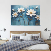 ein Gemälde mit weißen Blume Leinwanddruck (Insitu (Schlafzimmer))