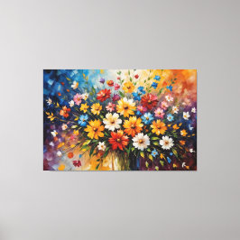 ein Gemälde von Blume in einer Vase Leinwanddruck