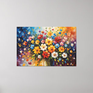 ein Gemälde von Blume in einer Vase Leinwanddruck