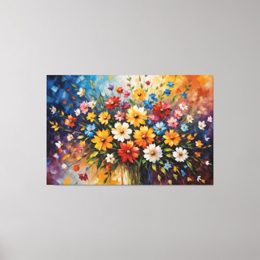 ein Gemälde von Blume in einer Vase Leinwanddruck (Vorderseite)