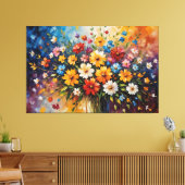 ein Gemälde von Blume in einer Vase Leinwanddruck (Insitu (Wohnzimmer))