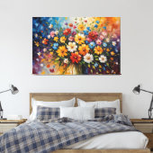 ein Gemälde von Blume in einer Vase Leinwanddruck (Insitu (Schlafzimmer))