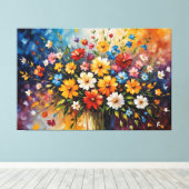 ein Gemälde von Blume in einer Vase Leinwanddruck (Insitu (Holzboden))