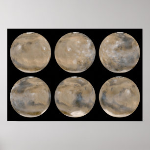 Ein gemäßigter Nordsommer/Südwinter auf den Mars Poster