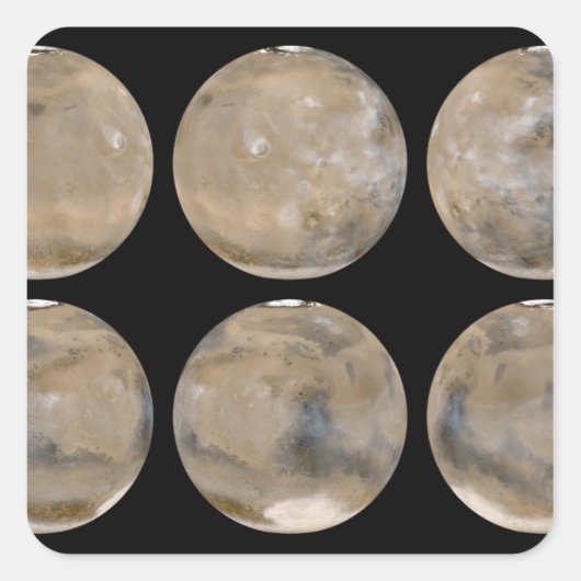 Ein gemäßigter Nordsommer/Südwinter auf den Mars Quadratischer Aufkleber (Vorderseite)