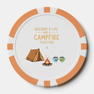 Ein gemeinsames Leben aufbauen und Lagerfeuer   Sü Pokerchips