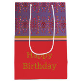 Ein Gemusterter Papierbeutel zum Geburtstag Mittlere Geschenktüte (Rückseite)