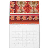 Ein gemustertes, orangefarbenes und braunes Gewebe Kalender (Jan 2027)