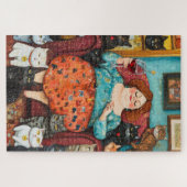 Ein gemütlicher Abend mit kinderloser Cat Lady Puzzle (Horizontal)