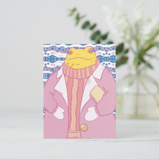 Ein gemütlicher Frosch Postkarte (Stehend Vorderseite)